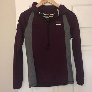 PINK Half-Zip Long-Sleeve Top